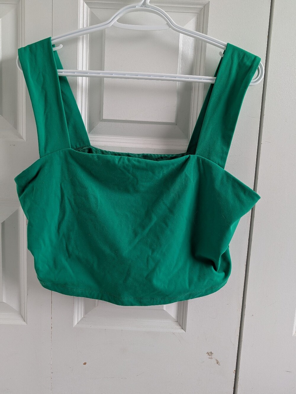 Dynamite Emerald Green Square-Neck Crop Top